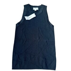 The Drop Black Ribbed Knit Sleeveless Tank Style Size XS
